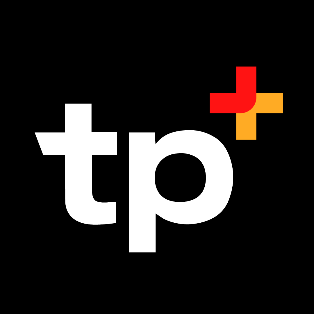 Isotipo Ticketplus, fondo negro